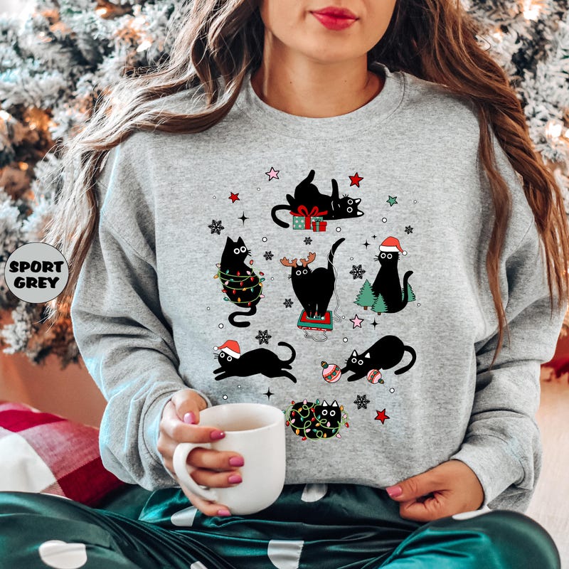 Brown Meowy Christmas Crewneck