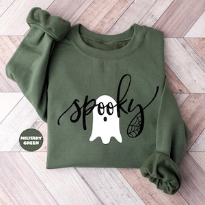 Upiorna bluza, bluza na Halloween, koszulka z duchem w upiornym sezonie, zabawny strój ducha w stylu vintage, urocze prezenty dla kobiet na Halloween