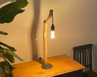 Maravillosa lámpara de madera flotante, lámpara de madera, lámpara de mesa