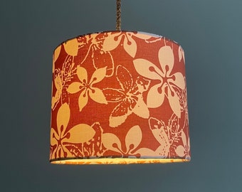 Lampshade "Rusty Flowers" made of cotton fabric