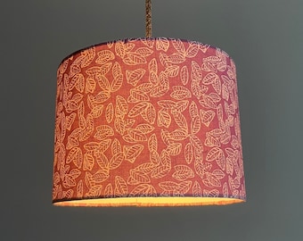 "Small Leaves" lampshade made of cotton fabric