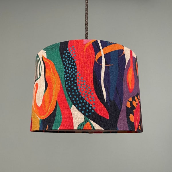 Lampshade "Abstract Flowers" made of cotton fabric
