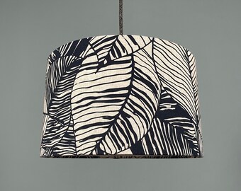 "Big Leaves" lampshade made of cotton fabric