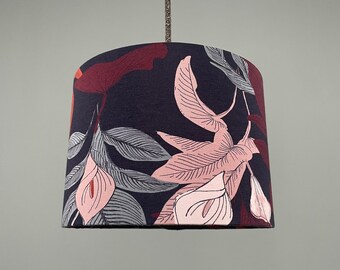 Lampshade "Simple Leaves" made of jersey cotton fabric