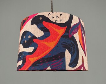 Lampshade "Abstract Leaves" made of canvas cotton fabric