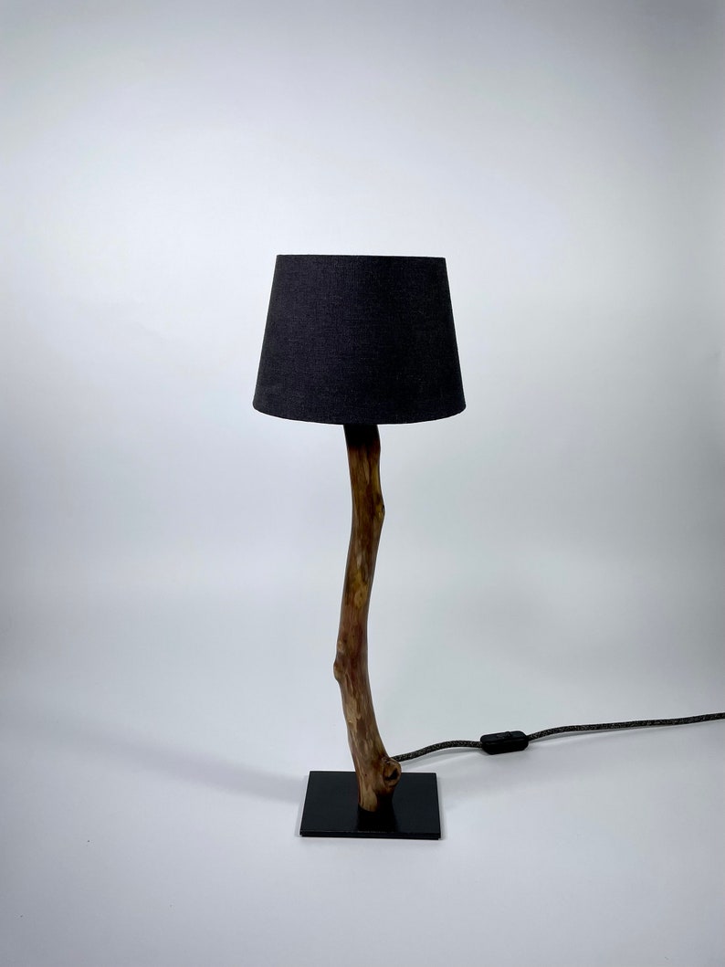 Gran pequeña lámpara de madera flotante, lámpara de madera, lámpara de mesa imagen 4