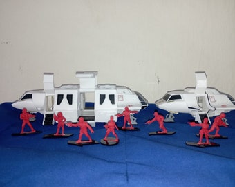 V Besucher Sky Fighter und Squad Schiff 1/32 und 8 Figurenset