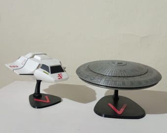 V Visitor skyfighter and mothership 6 inches model with open gates and air bases