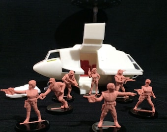 V Visitors Skyfighter 1/32 and 8 monochromatic figures set