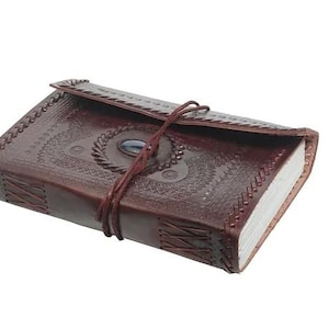 Stoned Handmade Leather Cover Journal Diary - Size - 9.5*5.5*1 (H*L*W)