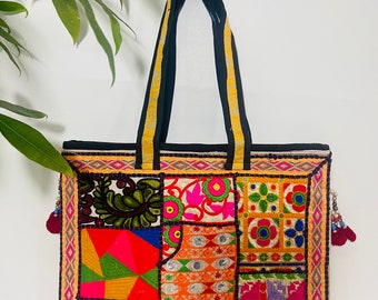 Traditional Handmade Patchwork Boho Shoulder Bag Vintage Tote Bag