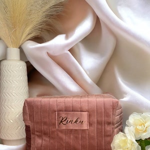 Custom Makeup Bag , Personalised Bridesmaid Gifts , Wedding Gift , Travel Toiletry Bag , Cosmetic Bag , Birthday Gift , Wedding Favors zdjęcie 5
