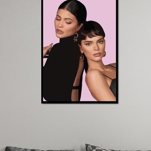 Cadre déco mural célébrité rose Kendall Kylie Jenner