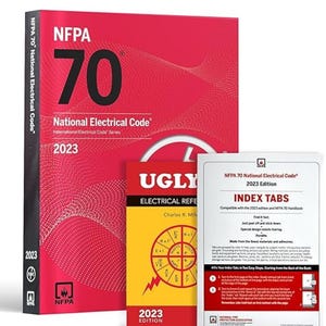 NFPA 70, National Electrical Code 2023, Nec2023 Paperback with Index Tab Divider + Ugly&#39;s Electrical References 2023 Spiral