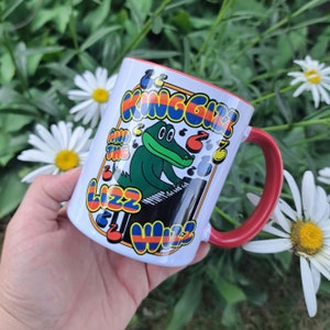 King Gizz and Lizz Wizz! - 11 oz Red Accent Piano Gator Themed King Gizzard & the Lizard Wizard Handmade Coffee Mug