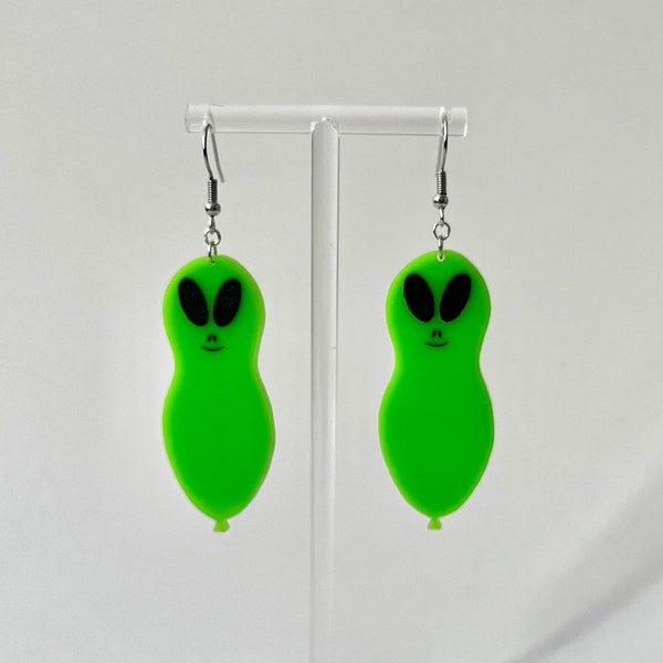 Kevin Alien Balloon Earrings (rave accessories, kandi, rave earrings, rave outfit, festival accessories, kevin earrings, rave fan, edc)