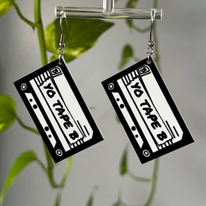 Tape B Earrings (rave accessories, rave earrings, yo tape b, b accessories, rave outfit, rave jewelry, festival accessories, edm dj)