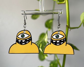 Op Subtronics geïnspireerde oorbellen (rave-accessoires, rave-oorbellen, subtronics-accessoires, subtronics cyclops-oorbellen, rave-outfit)