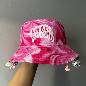 Lsdream Charm Bucket Hat (edm bucket hat, rave accessories, lsdream hat, rave outfit, charm bucket hat, lsdream accessories, kandi)