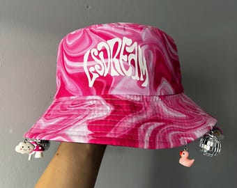 Custom Charm Bucket Hat (rave bucket hat, rave accessories, rave outfit, custom rave oufit, festival hat, custom bucket hat, edm, kandi)