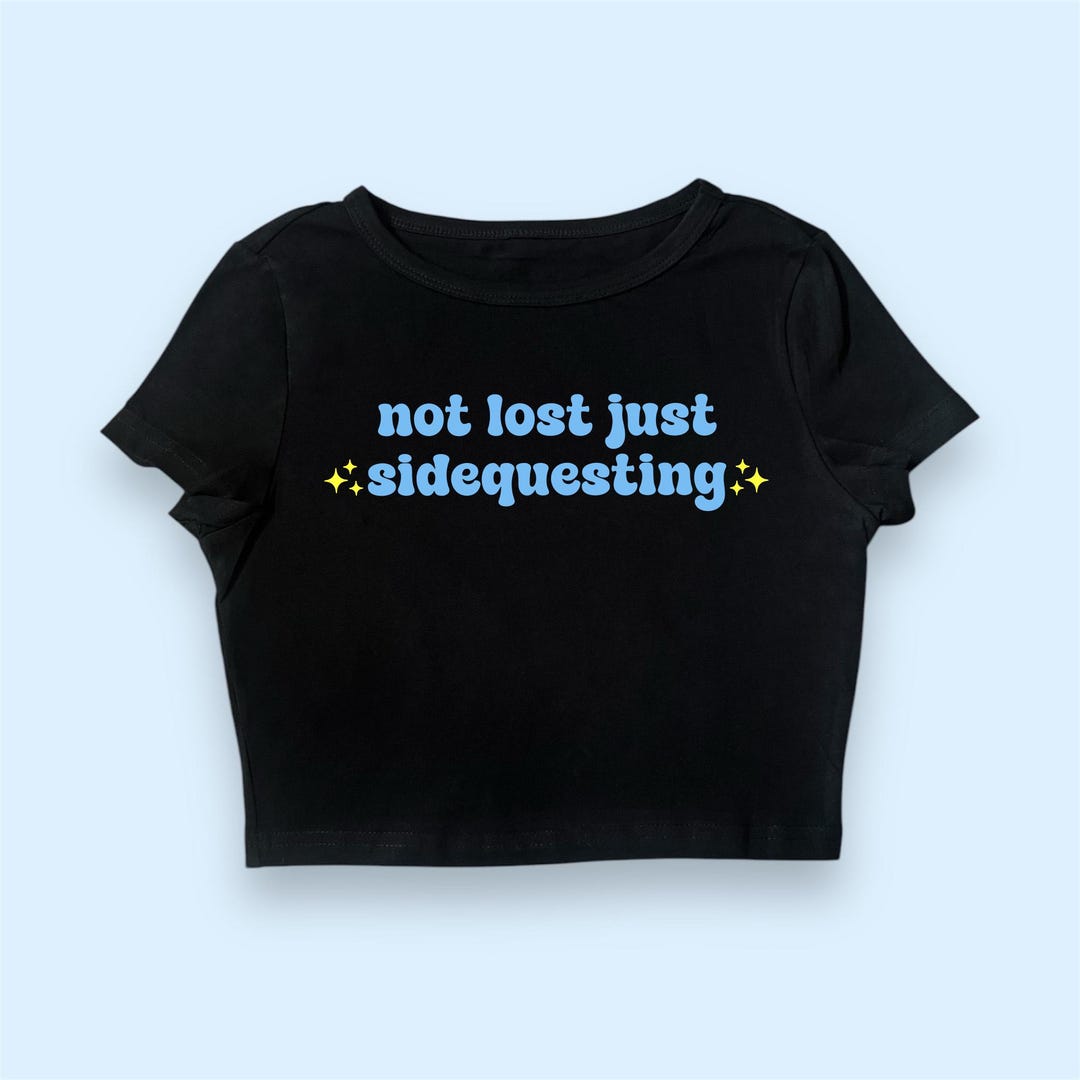 Sidequesting Rave Crop Top (rave Baby Tee, Sidequest, Rave Outfit, Rave ...