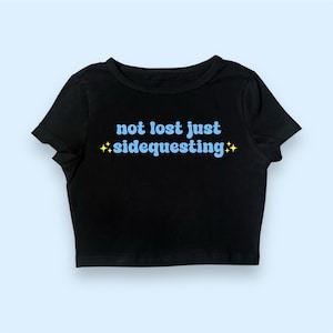 Sidequesting Rave Crop Top (rave baby tee, sidequest, rave outfit, rave accessories, custom rave crop top, rave shirt, side quest, kandi)