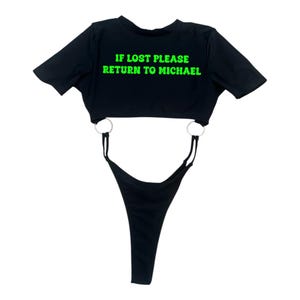 If Lost Return To Custom Name Rave Bodysuit (rave outfit, rave accessories, rave bodysuit, custom bodysuit, personalized rave outfit, kandi)