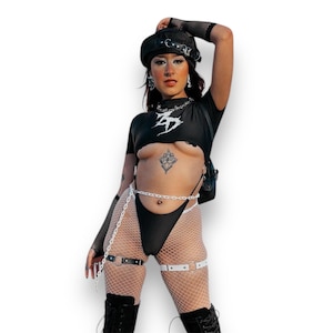 Custom Edm Dj Bodysuit (Rave Bodysuit, Rave Bodysuit nach Maß, Rave Outfit, personalisierter Rave Bodysuit, Rave Accessoires, Rave Wear, edm) Bild 1