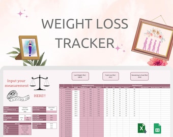 Weight Loss Progress Tracker, Body Measurement, BMI, BMR, Fat Calculation
