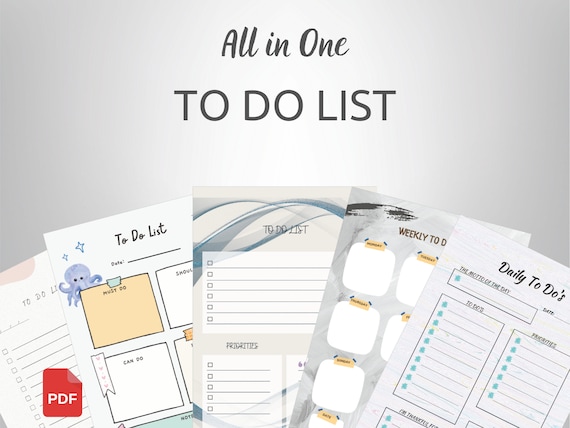 Printable Daily & Weekly To-Do List: A5, A4, US Letter (PDF)