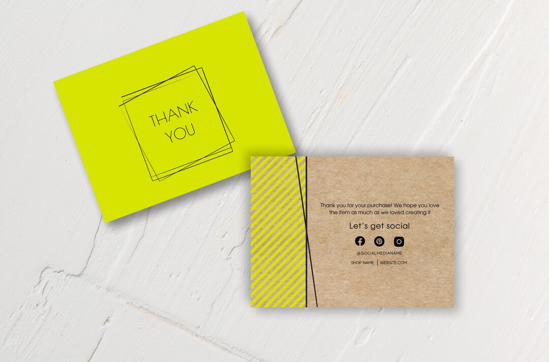 Printable Thank You Business Card Template Editable Canva Design