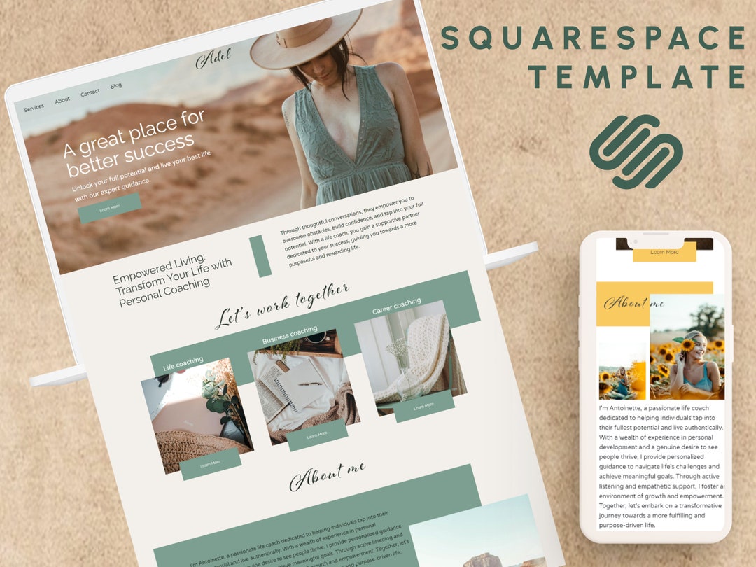 Squarespace Coaching Website Template Etsy