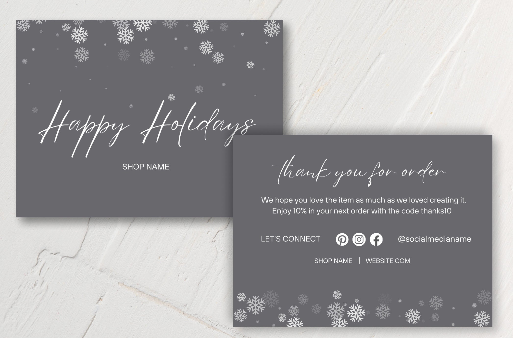Printable Thank You Business Card Template Editable Canva Design ...