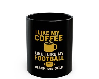 Pittsburgh Steelers Football Lover's Mug, Sports Fanatic Mug, Black and Gold Coffee Mug