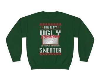 Ugly Christmas Sweater with Broken Mirror Design