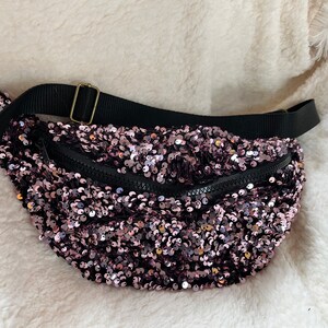 L'Eclatante, Sac banane sequins /sac banane/banane /accessoire de mode/ pratique / élégant Rose