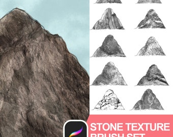 14 Procreate Stone Texture Brushes