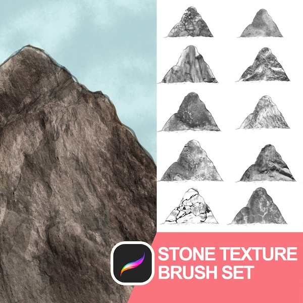 14 Procreate Stone Texture Brushes