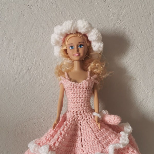 ROBE princesse rose pour Barbie au crochet