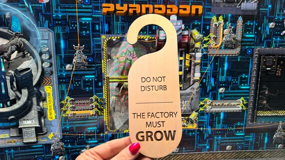 The Factory Must Grow Do Not Disturb Door Hanger | Factorio