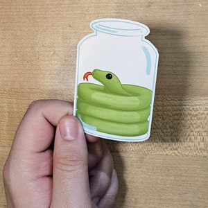 瓶の中のおかしなヘビのビニールステッカー