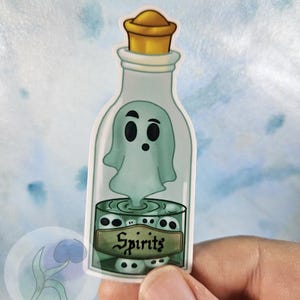 不気味な幽霊が精霊に変身するポーションハロウィーンビニールステッカー