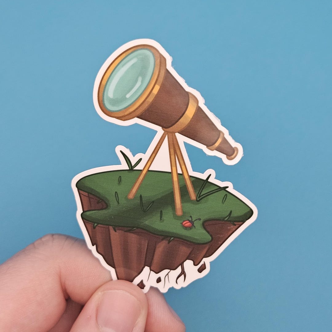Stargazer Telescope Vinyl Sticker, Cute Celestial Design - Etsy