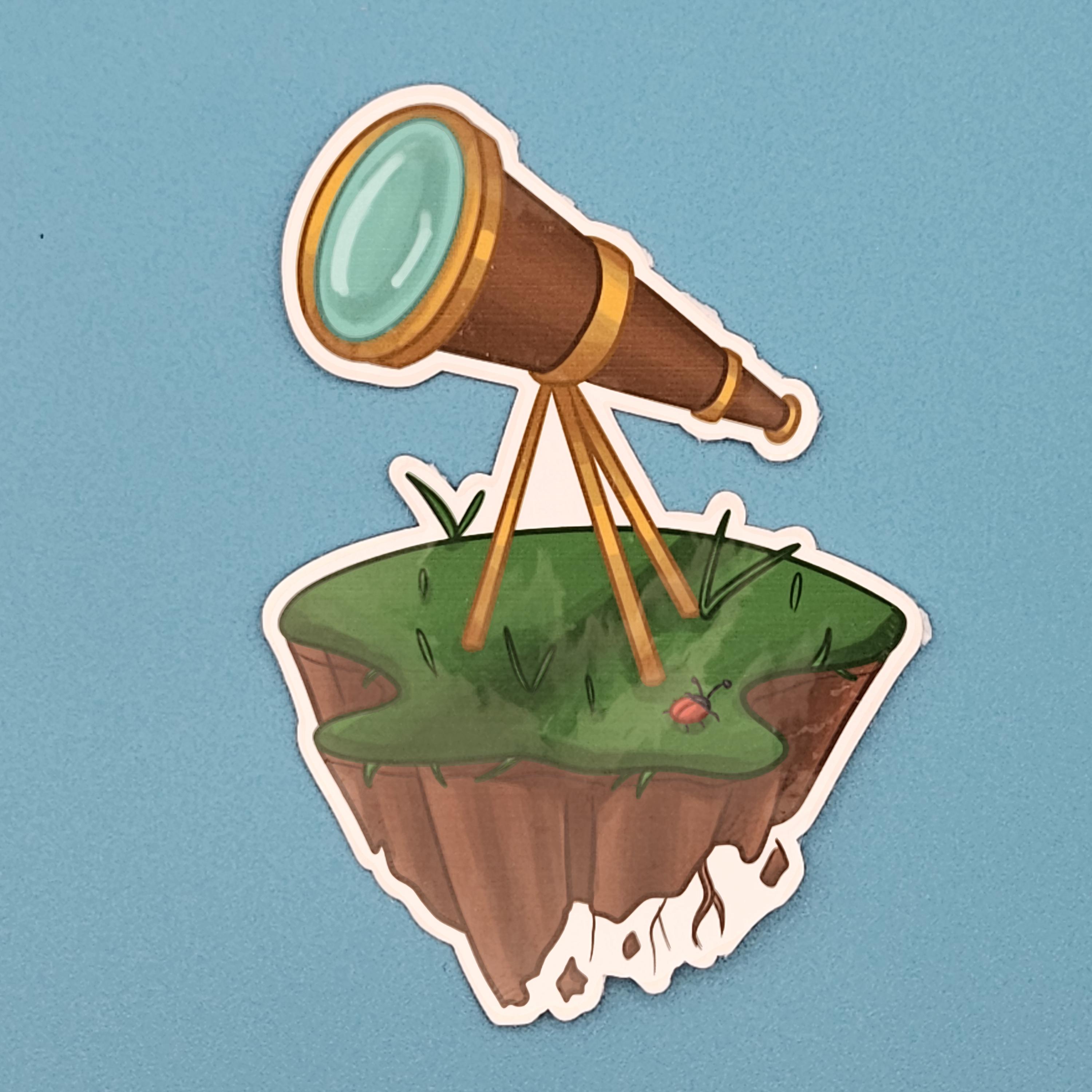 Stargazer Telescope Vinyl Sticker, Cute Celestial Design - Etsy