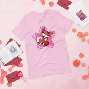 Sleeping Fox Cherry Blossom T-Shirt – Cute Nature Graphic Tee, Sakura-Inspired Unisex Shirt