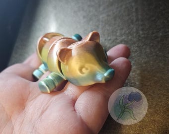 3D Printed Floppy Polar Bear Toy, Fidget Stress Reliever Plastic Bear