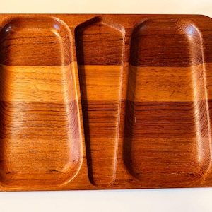 Vintage, Danish, teak wood, serving tray/platter/sectional tray