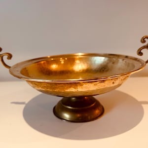 Vintage, solid brass, pedestal bowl/fruit bowl/decorative bowl