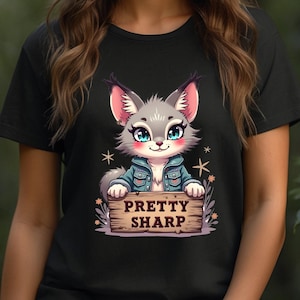 Lynx T-shirt - Pretty Sharp Shirt Unisex - Stoer Kawaii Dieren Shirt - Spirit Animal Cartoon Tee