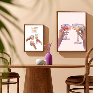 Happy Hour Vintage Barwagen Sofort Download Druck Retro Alkohol Druck Bar Cart Wandkunst Funky Alkohol Druck Trendy Wandkunst Spritz Cocktail